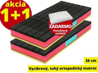 Lotus AKCIA 1+1 - 26cm Vycibrený, tuhý ortopedický matrac.